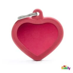 Hush Silent Dog Tag Aluminum -PetNCoop Store 0029757 myfamily id tag hushtag collection aluminium red heart with red rubber 400