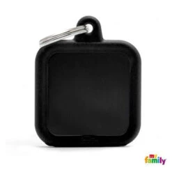 Hush Silent Dog Tag Aluminum -PetNCoop Store 0029758 myfamily id tag hushtag collection aluminium black square with black rubber 400