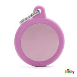 Hush Silent Dog Tag Aluminum -PetNCoop Store 0029778 myfamily id tag hushtag collection aluminium pink circle with pink rubber 400