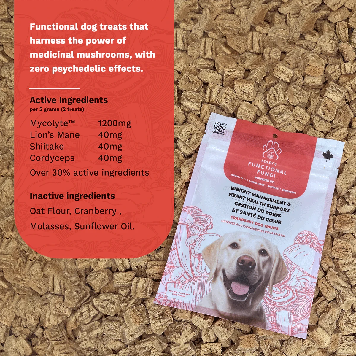 Foley's Functional Fungi Dog Weight Management & Heart Health Cranberry 200g 5 Foley's Functional Fungi Dog Weight Management & Heart Health Cranberry 200g - Image 3