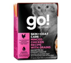 Go! Tetras Cat Food 6.4oz -PetNCoop Store GO SOLUTIONS SKIN COAT CARE Minced Chicken Recipe with Grains for Cats