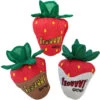 Yeowww! Strawberry Toy 3-Pack -PetNCoop Store StrawberriesTrio 1000px 66088