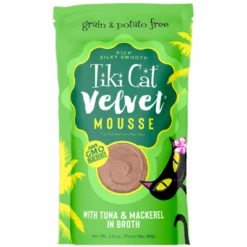 Tiki Cat Velvet Mousse 2.8oz -PetNCoop Store Tiki Cat Velvet Mousse Tuna and Mackerel in Broth Wet Cat Food