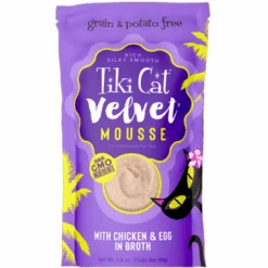 Tiki Cat Velvet Mousse 2.8oz -PetNCoop Store Tiki Cat Velvet Mousse With Chicken and Egg Cat Food