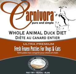 Carnivora Duck Diet 4lb - 8oz Patties