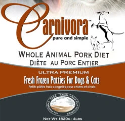Carnivora Pork Diet 4lb - 8oz Patties